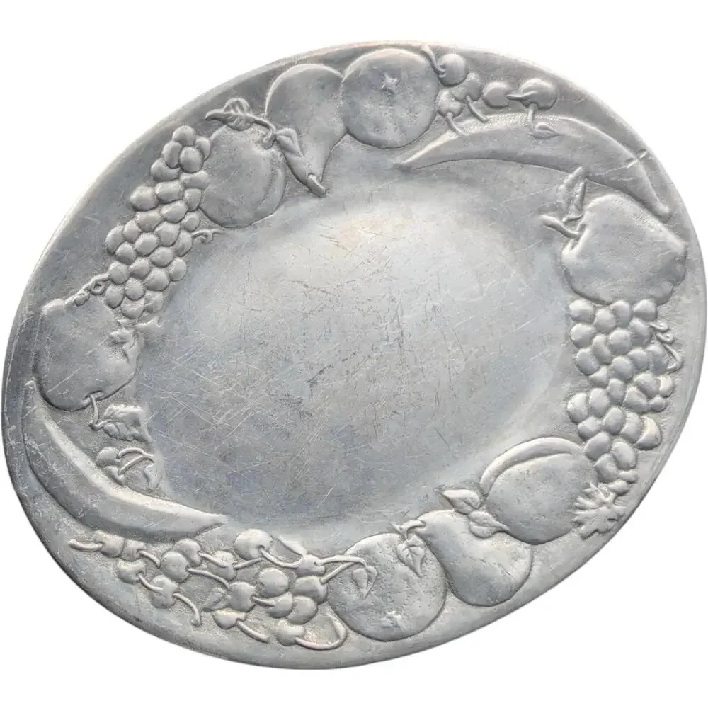Vintage Wilton Armetale RWP Fruit Relief Oval Serving Platter‎ Tray Pewter Dish